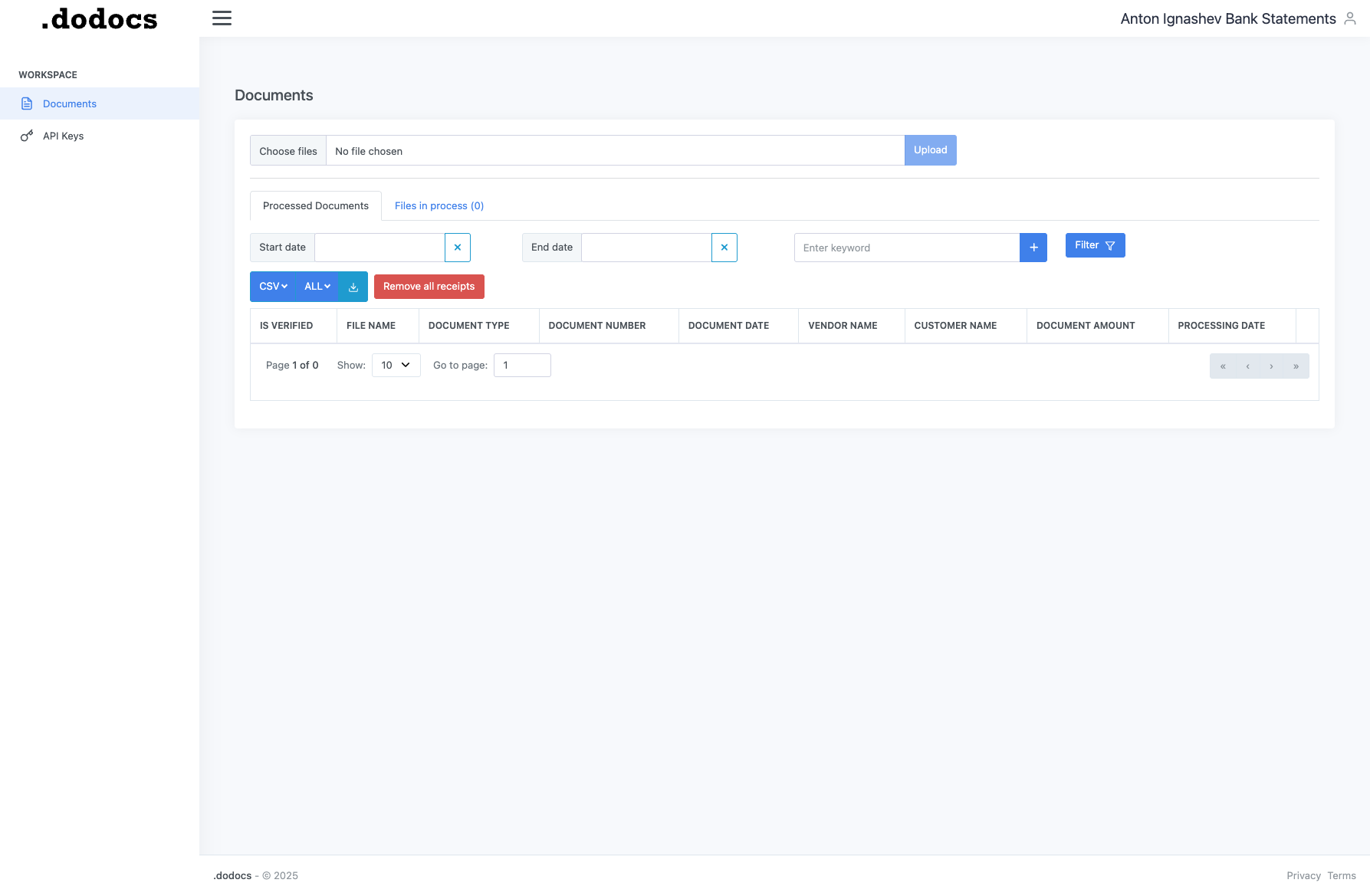 DoDocs Matchpoint Dashboard